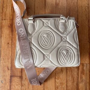 SOLD - Valentino Orlandi Beige Quilted Satchel